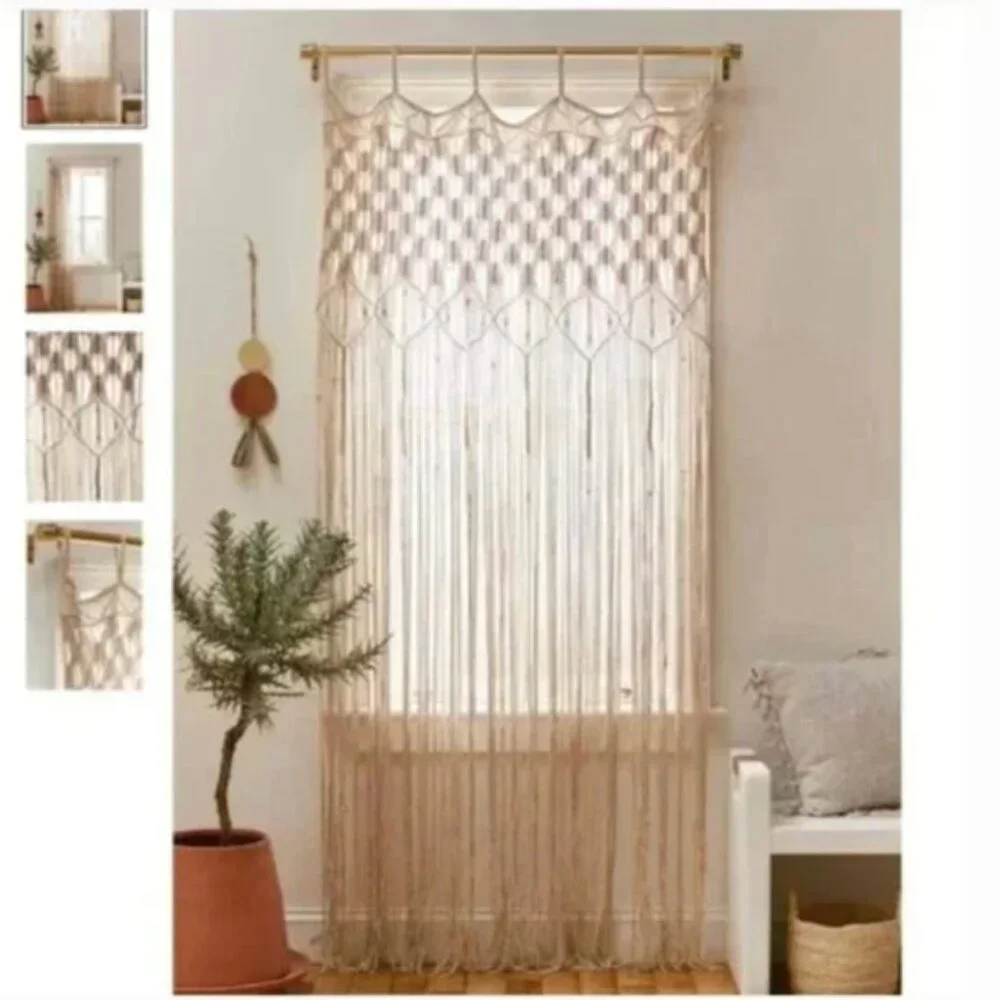 ⭐️ Millie Macramé Boho Peasant Knot Hipster Hippie Art Deco Farm Window Curtain